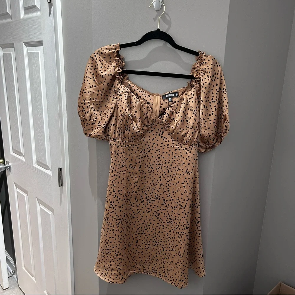 NWT Missguided Milkmaid Skater Dress Dalmatian Print-6